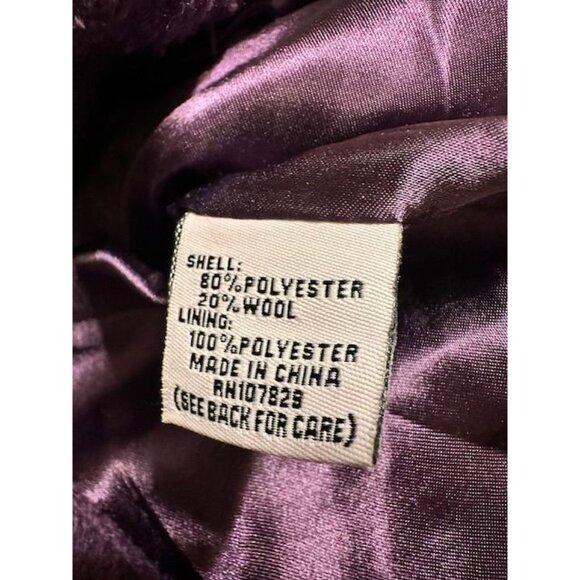 Sashimi Women Y2K Office Purple Textured Wool-Blend Button-Up Fitted Jacket M - Picture 5 of 8